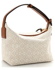 Jacquard Anagram Calfskin Small Cubi Bag Ecru Tan