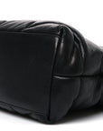 Lambskin Quilted Medium Loulou Puffer Monogram Chain Satchel Black