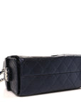 Metallic Caviar Quilted Mini CHNL 25 Handbag Dark Blue