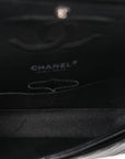 Caviar Chevron Quilted Medium Double Flap Black