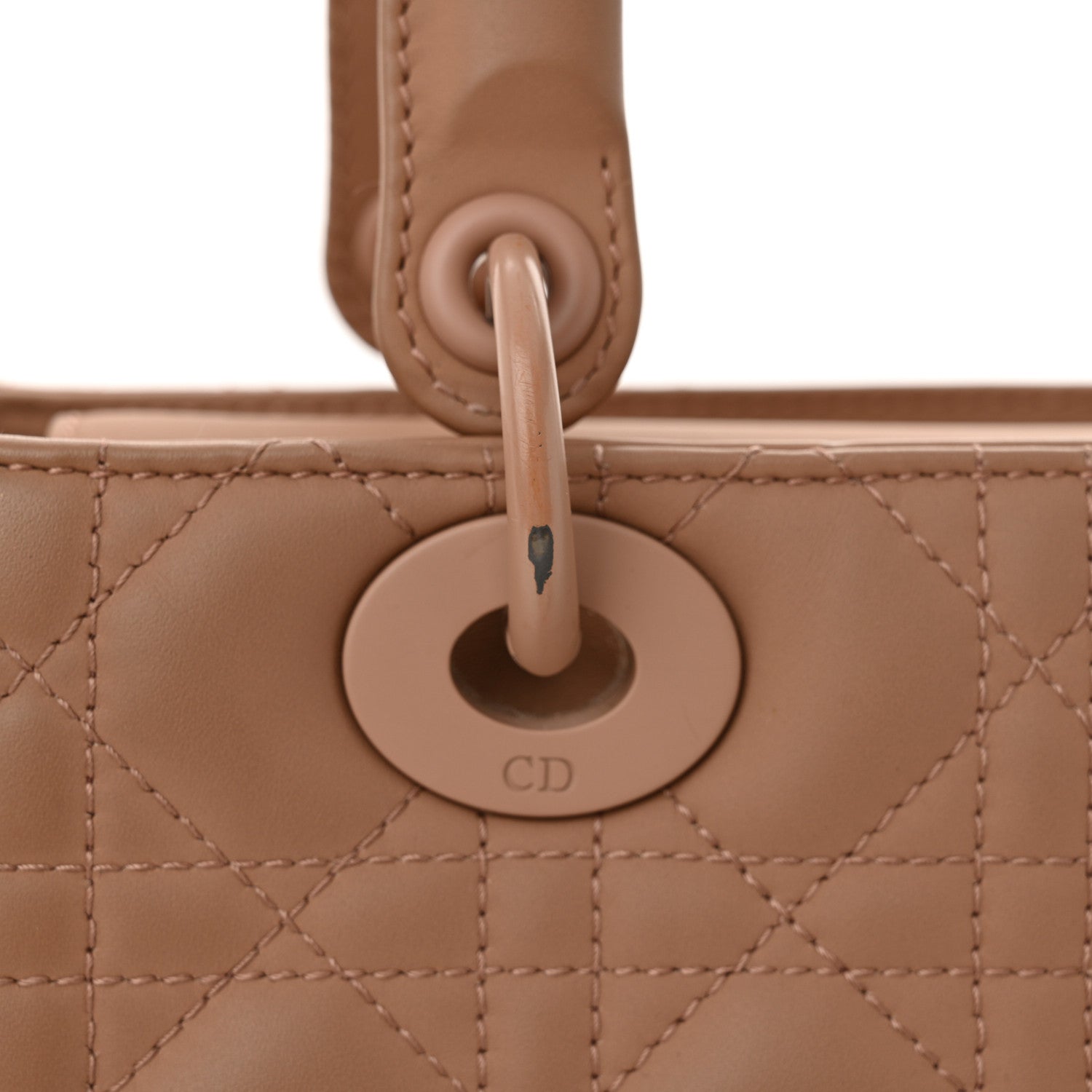 Ultra Matte Calfskin Cannage Medium Lady D1OR Beige