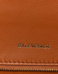 Shiny Box Calfskin Small Hourglass Top Handle Bag Camel