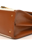 Canvas Calfskin Medium Classic Monogram Cassandra Top Handle Tan Natural