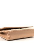 Caviar Quilted Wallet on Chain WOC Beige