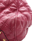 Calfskin Quilted Leather Stam Bag Pink