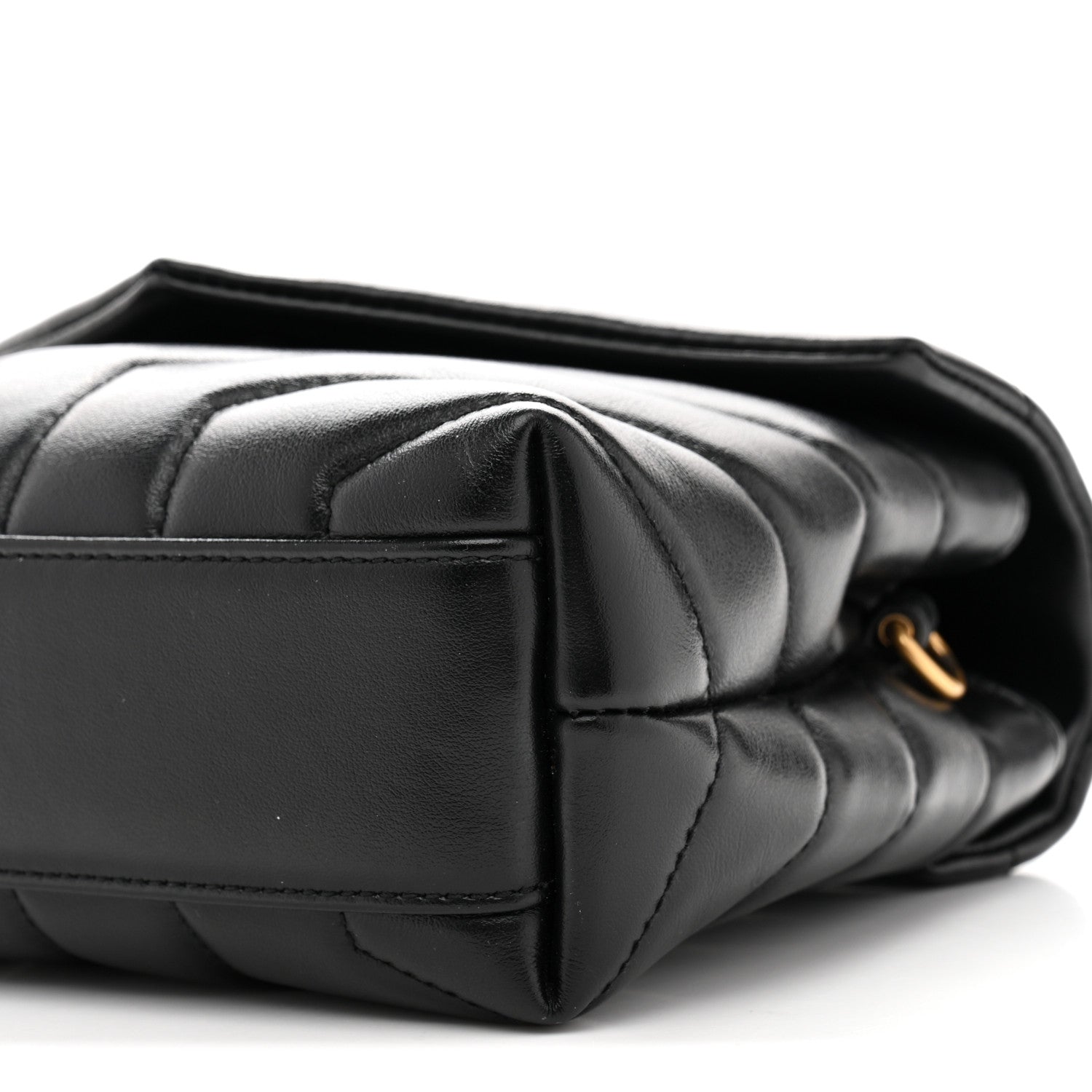 Calfskin Y Quilted Monogram Toy Loulou Crossbody Bag Black