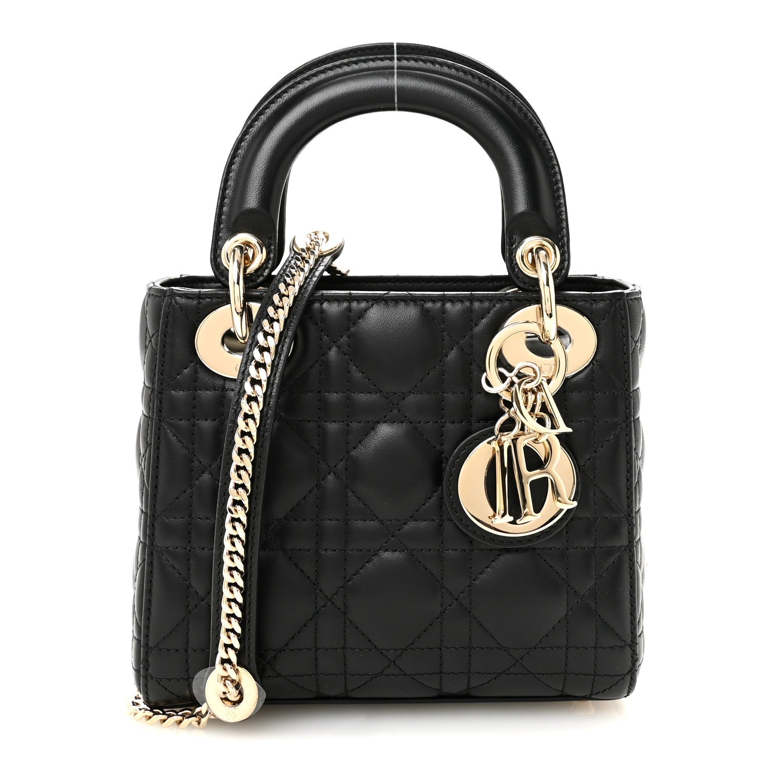 Lambskin Cannage Mini Lady D1OR Black