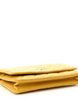 Lambskin Quilted Wallet On Chain WOC Yellow
