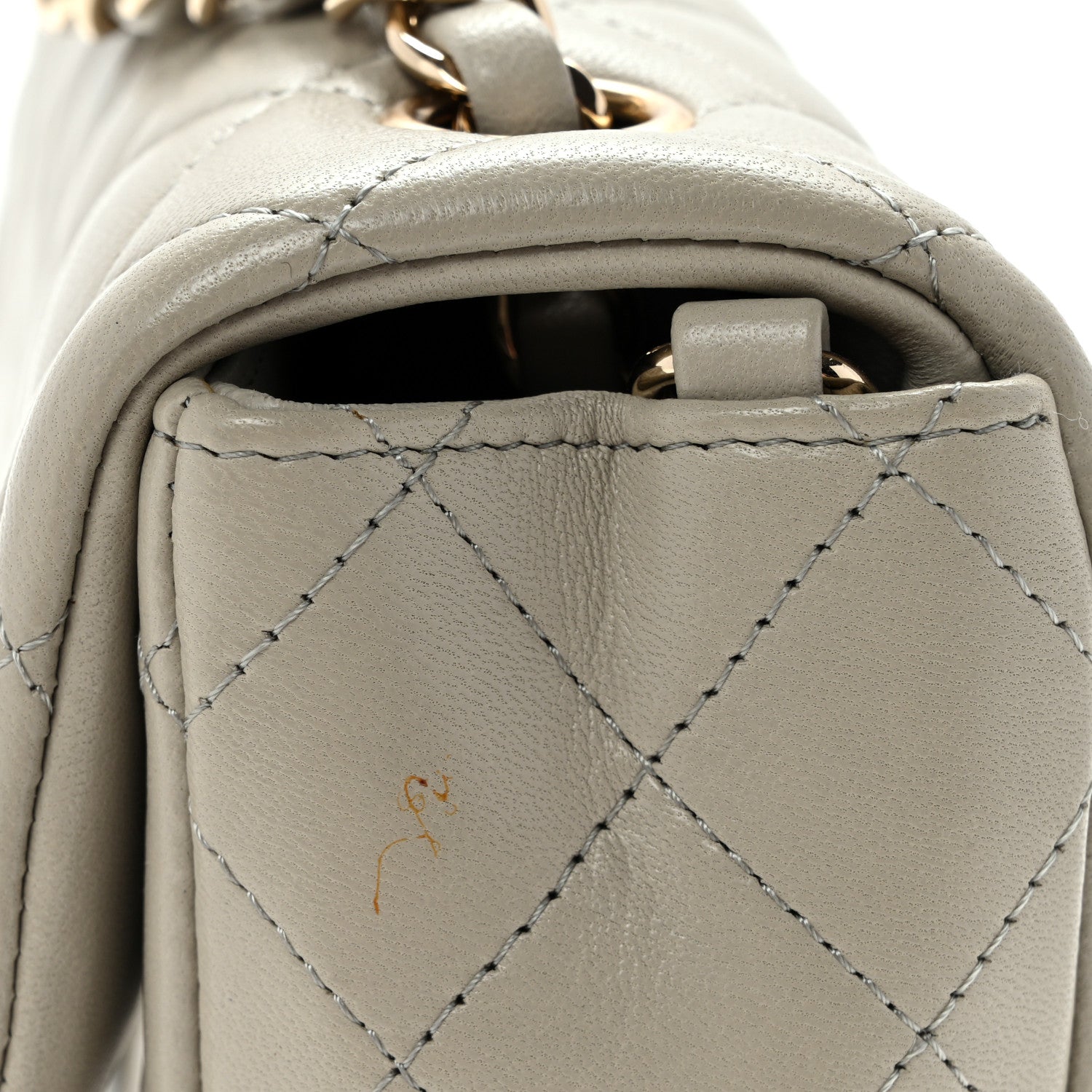 Lambskin Quilted Mini Rectangular Flap Grey