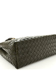 Nappa Intrecciato Medium Andiamo Shoulder Bag Kaki