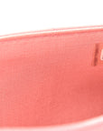 Lambskin Chevron Quilted Trendy CC Wallet On Chain WOC Pink