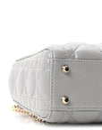 Lambskin Cannage Mini Lady D1OR Gray Opaline
