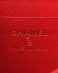 Caviar Quilted Filigree Vanity Clutch With Chain Red