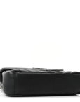 Sheepskin Matelasse Chevron Monogram Medium College Bag Black