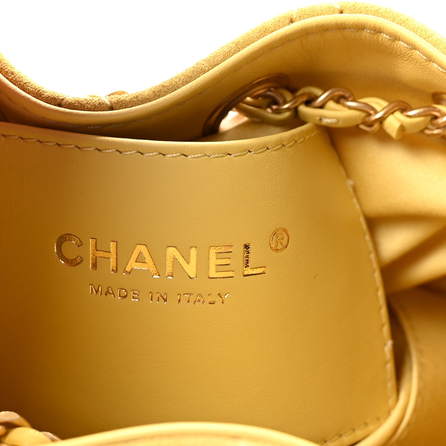 Suede Quilted Mini CHNL 25 Handbag Yellow