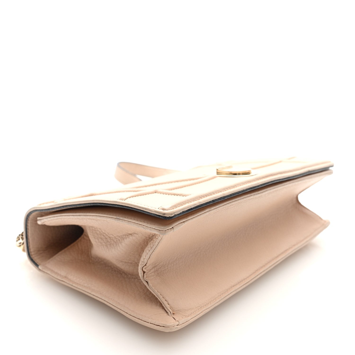 Grained Calfskin Medium D1ORama Flap Bag Nude