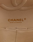Caviar Quilted Medium Double Flap Light Beige