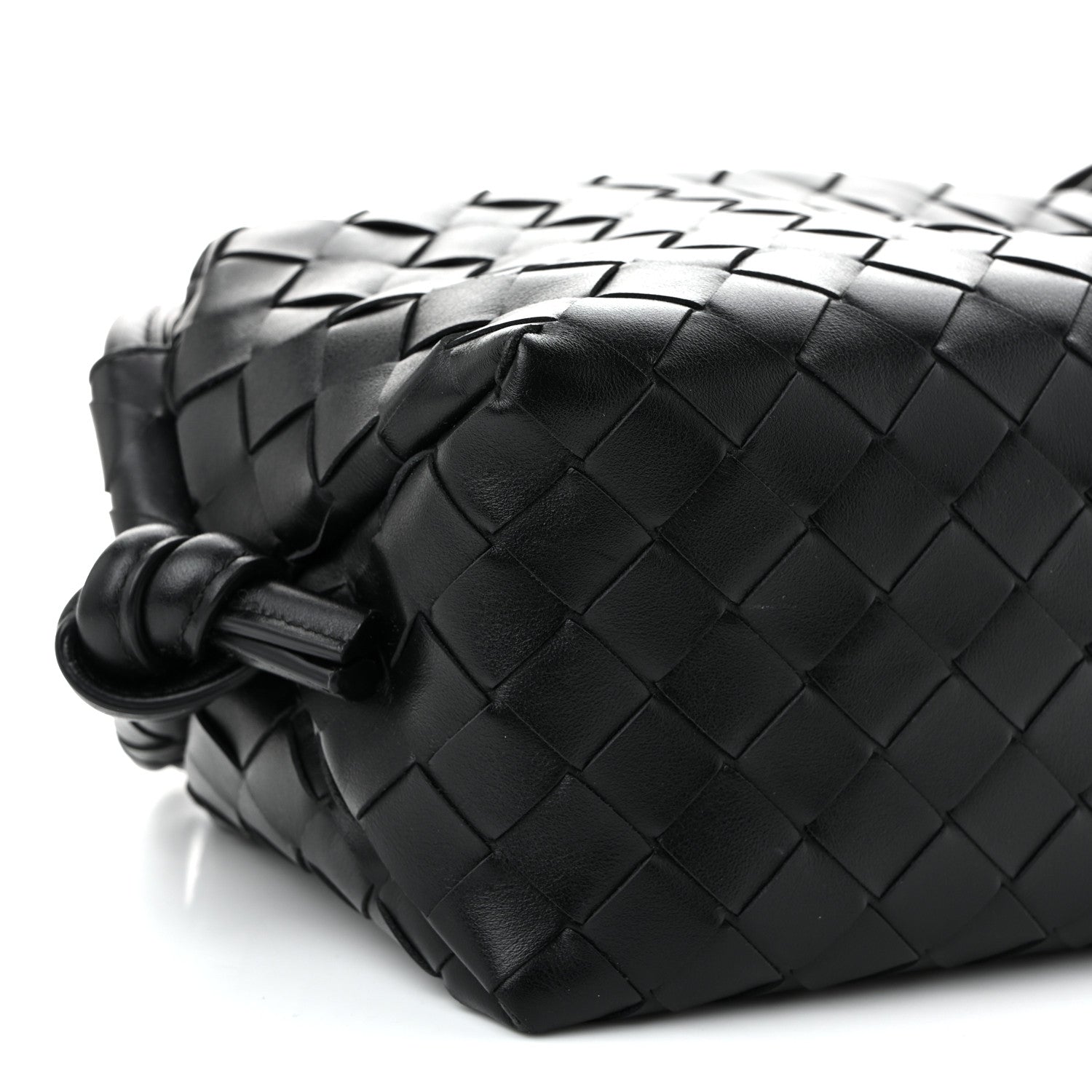 Calfskin Intrecciato Small Loop Top Handle Black