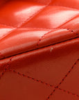 Lambskin Quilted Jumbo Double Flap Red