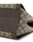 GG Supreme Monogram Web Medium Ophidia Tote Bag Brown