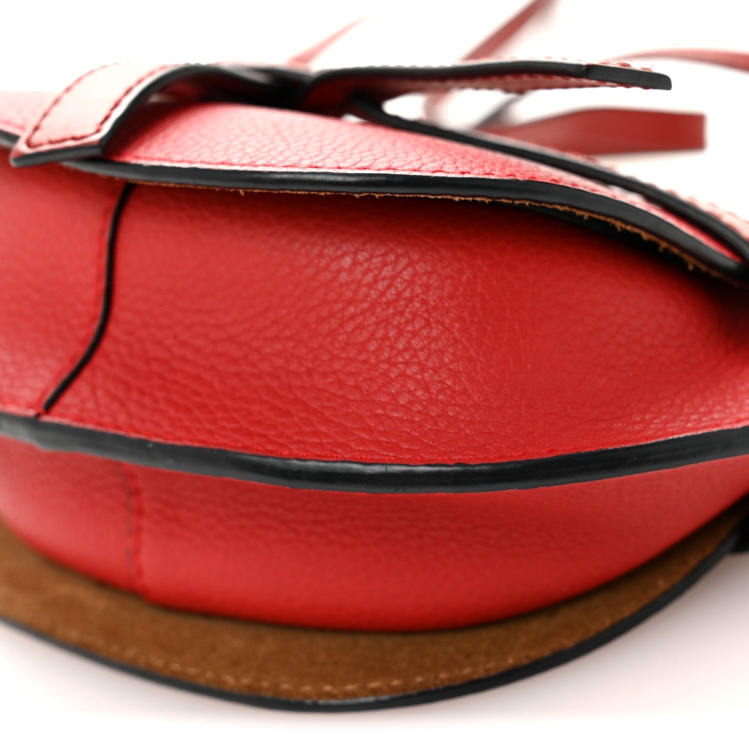 Grained Calfskin Mini Gate Crossbody Bag Scarlet Burnt Red