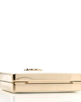 Patent Calfskin Boy Minaudiere White