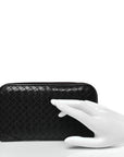 Nappa Intrecciato Zip Around Wallet Ebano