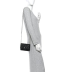 Caviar Quilted Mini Wallet On Chain WOC Black