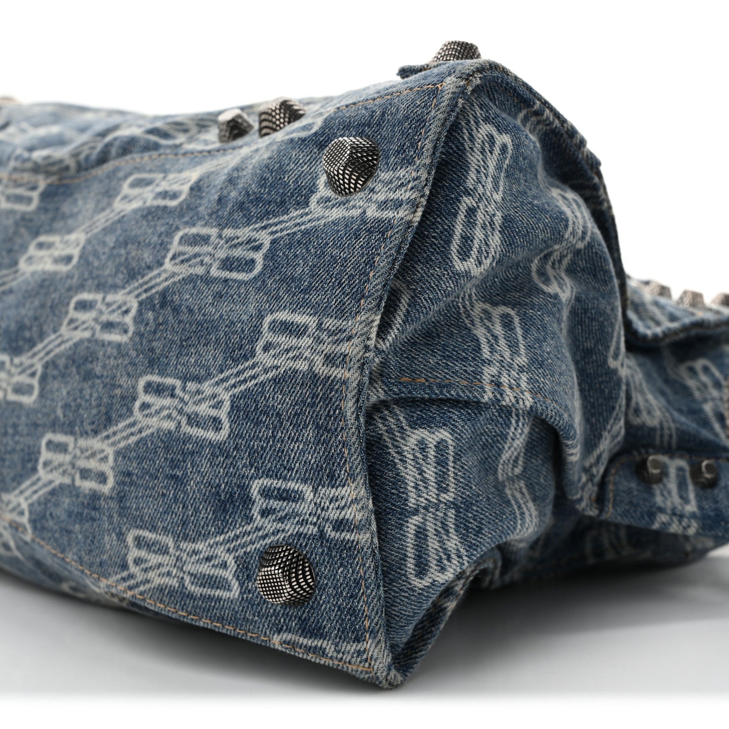 Denim BB Monogram Neo Cagole City Handbag Blue