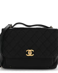 Caviar Quilted Large Business Affinity Flap Black