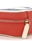 Caviar Quilted Filigree Vanity Clutch With Chain Blue White Red