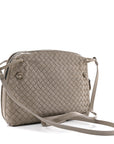 Nappa Intrecciato Nodini Crossbody Messenger Steel