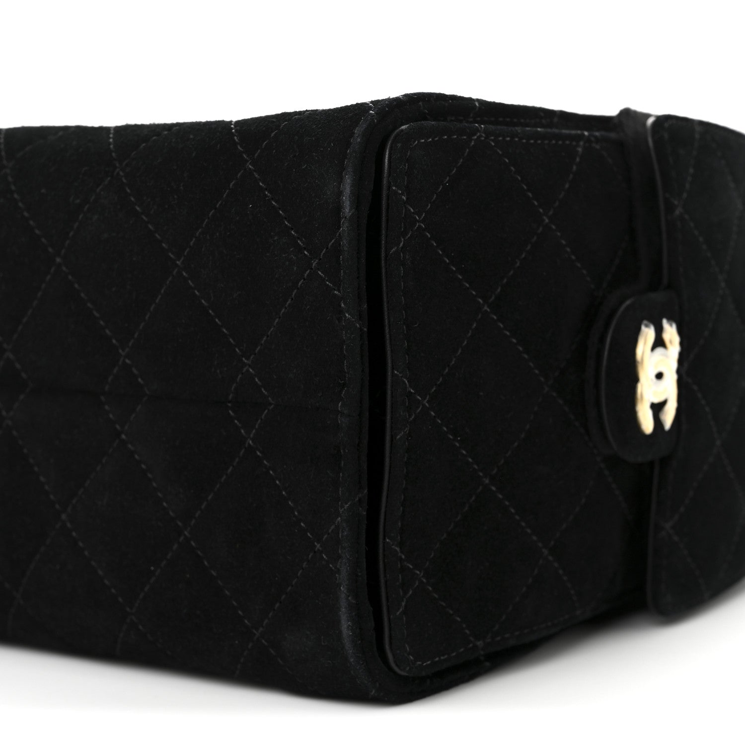 Suede Quilted Small CHNL 25 Handbag Black