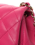 Lambskin Quilted Mini Square Flap Pink