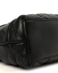 Lambskin Quilted Monogram Monochrome Medium Loulou Puffer Chain Satchel Black