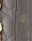 Lambskin Cannage Small Lucky Badges My Lady D1OR Grey