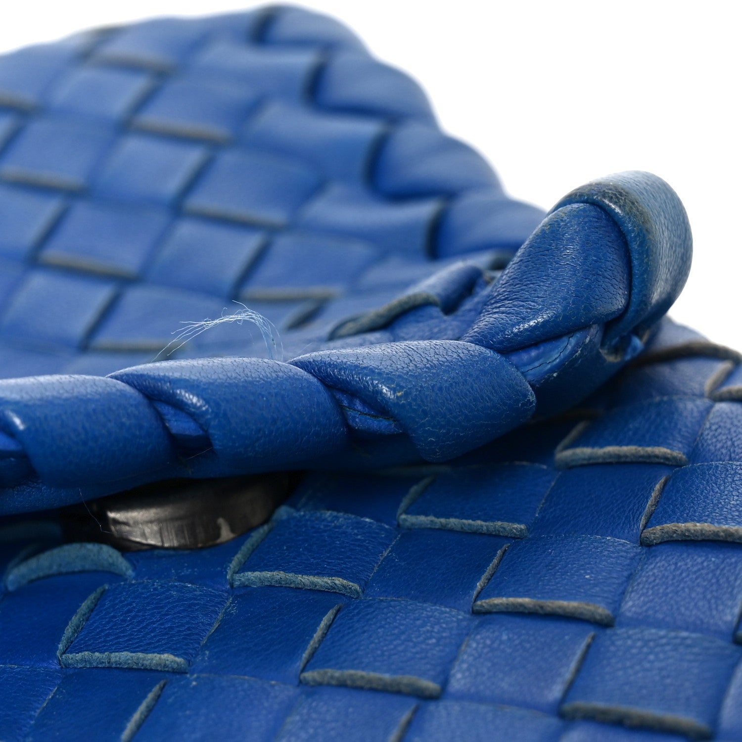 Nappa Intrecciato Medium Olimpia Shoulder Bag Blue