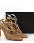 Mesh Nappa Chunky Chain Sandals 39.5 Beige Pony