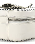 Caviar Quilted Striped Medium CC Filigree Vanity Case White Black