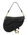 Grained Calfskin Saddle Bag Black