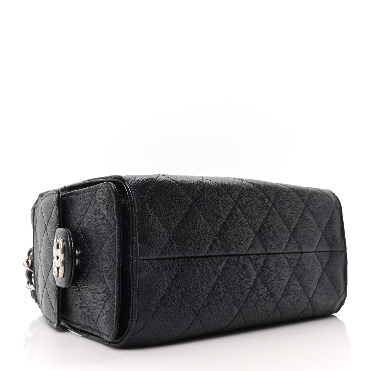 Metallic Caviar Quilted Mini CHNL 25 Handbag Dark Blue