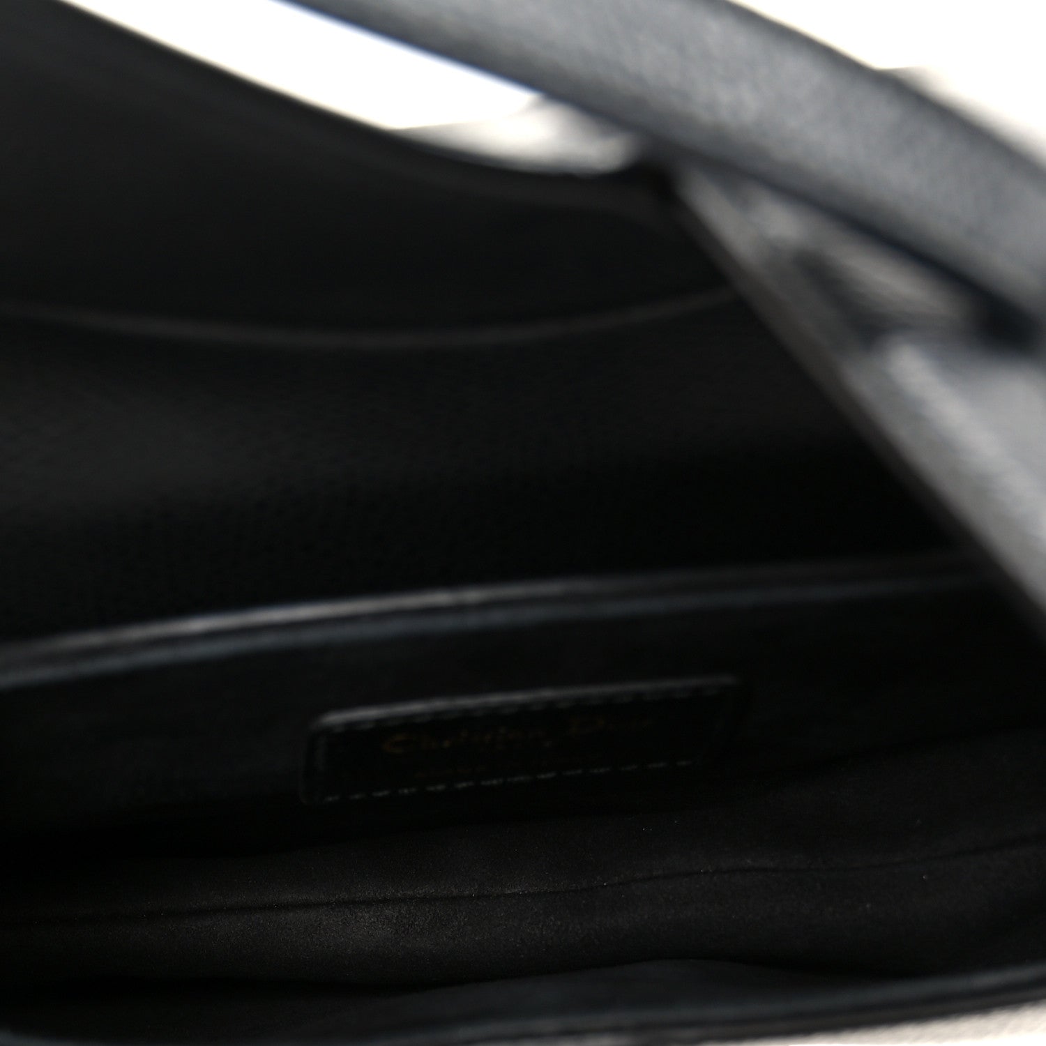 Grained Calfskin Mini Saddle Bag Black