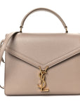 Grain de Poudre Medium Classic Monogram Cassandra Top Handle Dark Beige