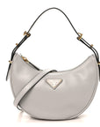 Soft Calfskin Arque Shoulder Bag Granito