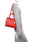 Patent Cannage Whipstitch Medium Lady D1OR Red