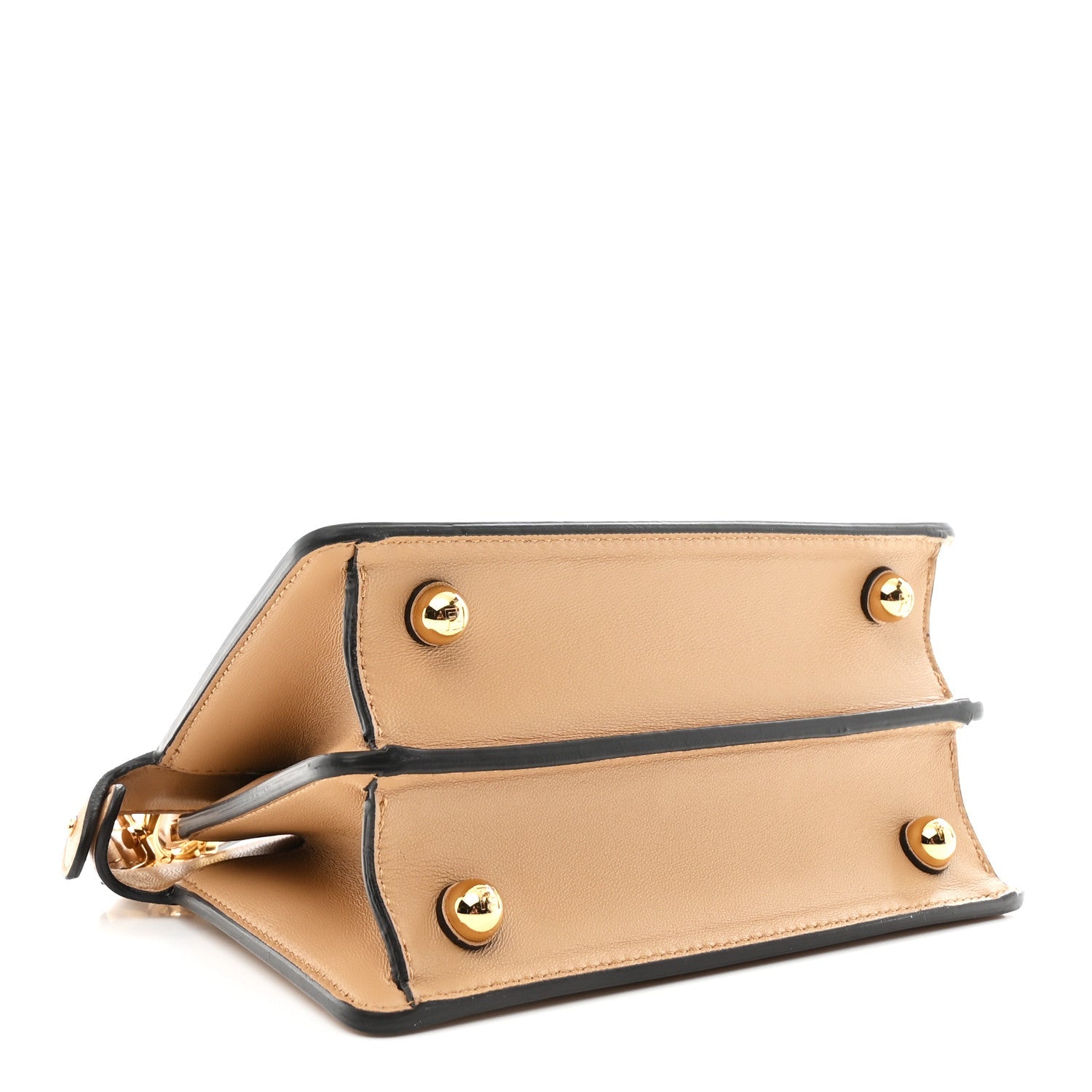 Shiny Nappa Petite Peekaboo I SEE U Satchel Miele Scuro