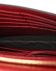 GG Supreme Monogram Tian Chain Wallet Beige Multicolor Red
