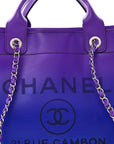 Shaded Calfskin Small Deauville Tote Purple Blue