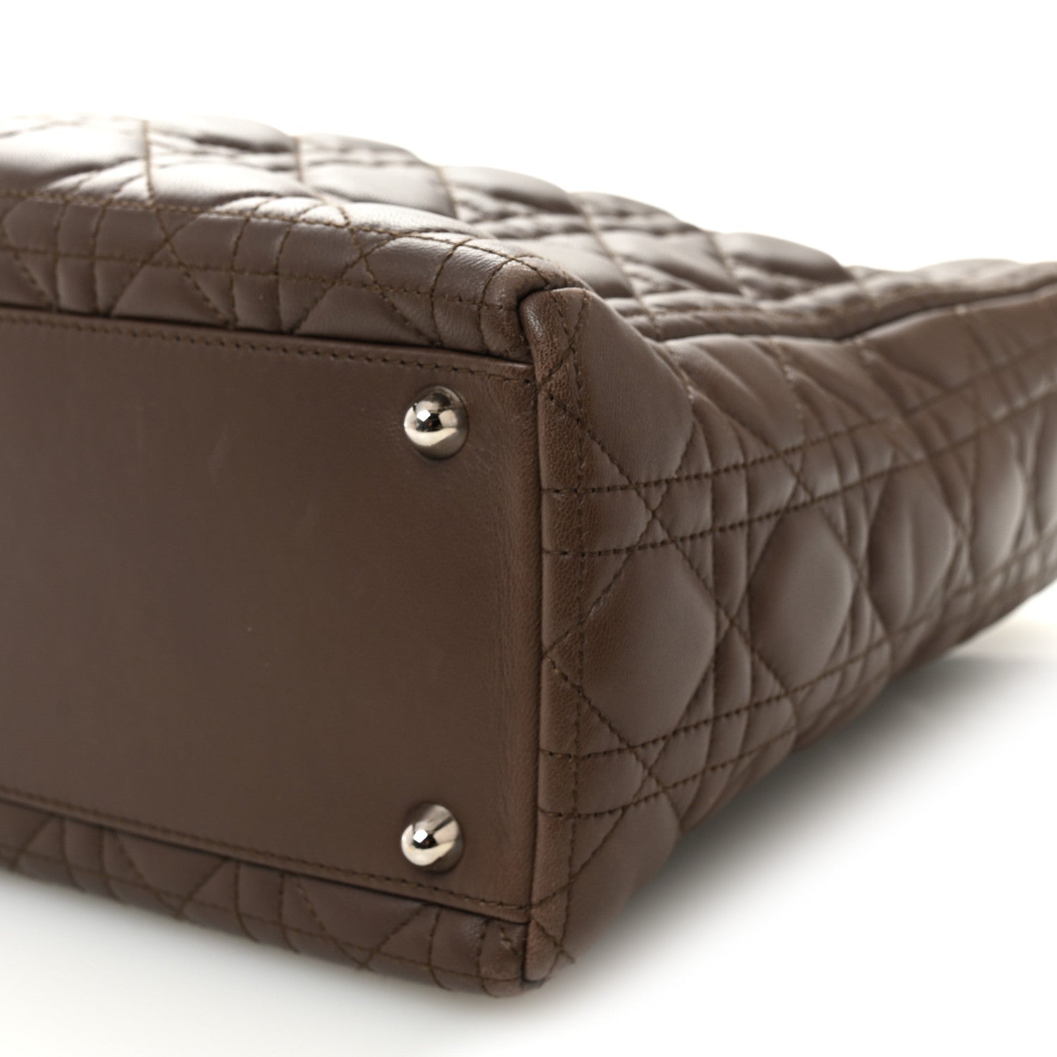 Lambskin Cannage Large Lady D1OR Brown