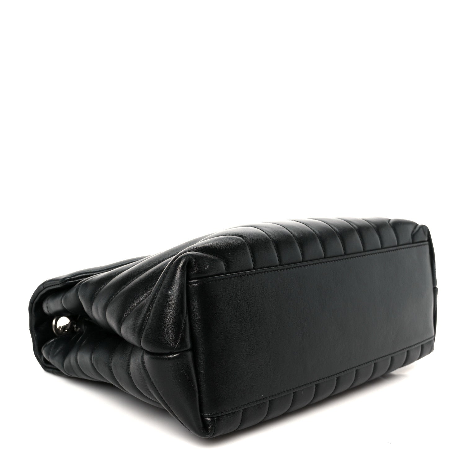 Calfskin Y Quilted Monogram Medium Loulou Chain Satchel Black